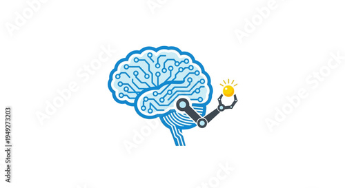 Brain with lightbulb moment concept.