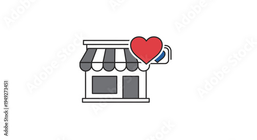 Cafe Shop Store Front Icon.