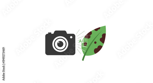Camera and leaf with spots.
