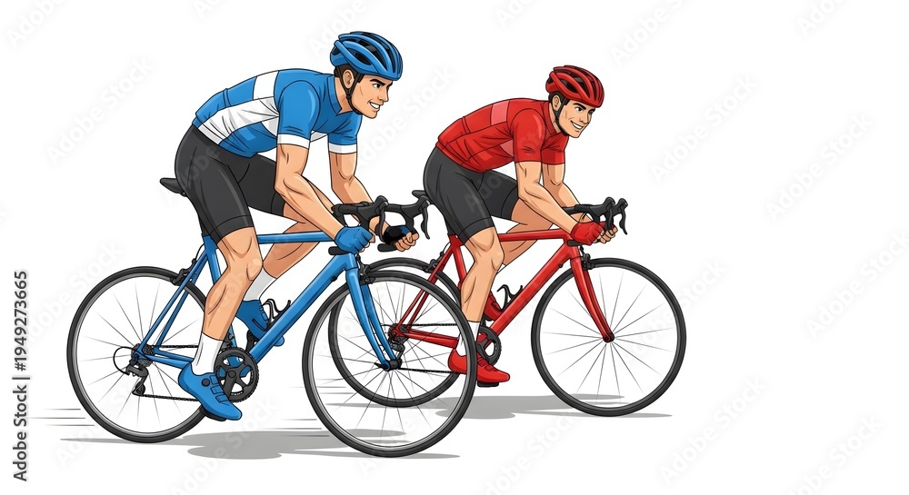 Naklejka premium man riding bicycle fitness and healthy lifestyle illustration, cyclist riding bike minimal style illustration, man cycling for exercise and outdoor activity, bicycle riding concept with male cyclist 
