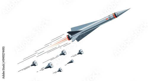 Missile Launch with Darts - A Conceptual Illustration of Precision and Strategy.