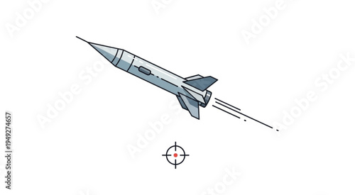 Illustration of a Missile Launching Towards a Target.