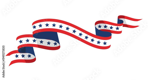 American flag ribbon banner vector