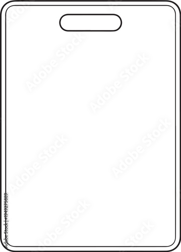 Cutting board line art black and white kitchen chopping board vector illustration