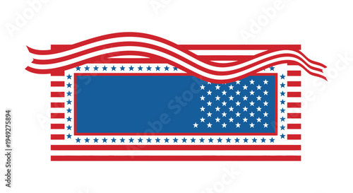 American flag vector illustration, patriotic symbol