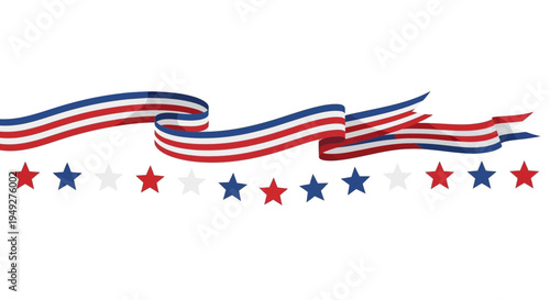 American patriotic ribbon and stars vector graphic