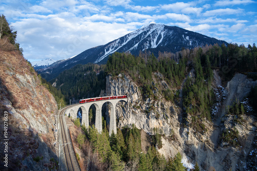 Landwasser Viaduct near Filisur in Switzerland