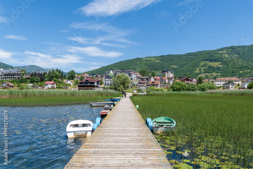 Village Plav at lake Plav in Montenegro