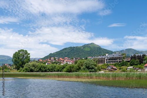 Village Plav at lake Plav in Montenegro