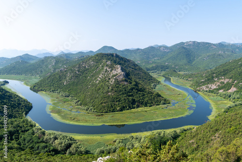 River Rijeka Crnojevića in Lake Skadar National Park, Montenegro, Viewpoint Pavlova Strana