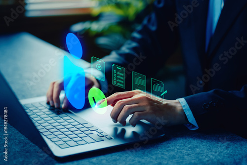 User verify. Digital Transformation Strategies for Business Growth Office Workspace Infographic Content Modern Environment Close-Up Viewpoint Data-Driven Insights