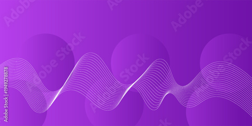 Abstract purple gradient background with smooth flowing wave lines and soft circular shapes. Modern futuristic design ideal for technology themes, presentations, banners, and digital wallpapers.