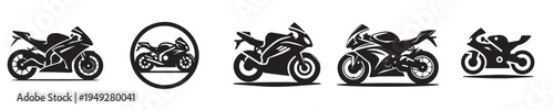 vector image of a motorcycle silhouette on a white background