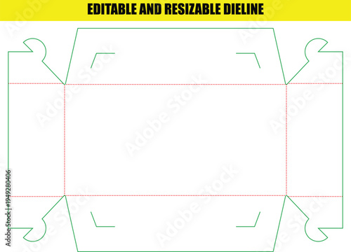 Self Locking Display Tray Box Dieline for Retail Presentation and Easy Assembly
