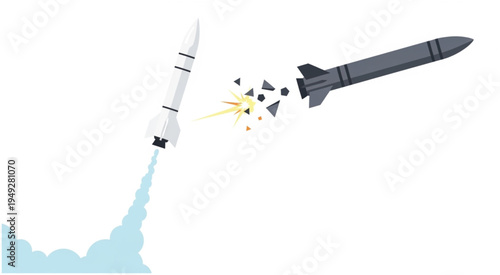 Missile Interception - A Depiction of Defense and Technology.
