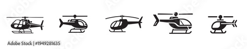  vector image of a helicopter silhouetted on a white background