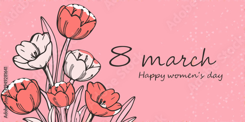 Floral illustration celebrating international women s day on march eighth