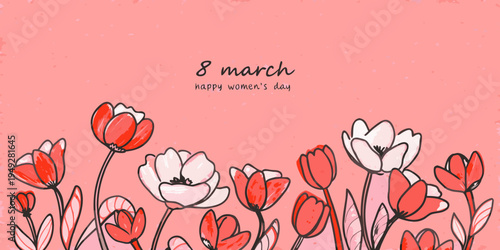 Floral illustration celebrating international women s day on march eighth