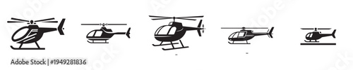  vector image of a helicopter silhouetted on a white background