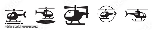  vector image of a helicopter silhouetted on a white background
