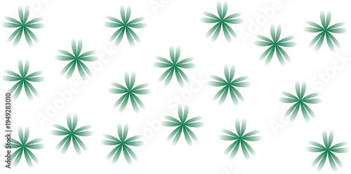 A digital illustration of green cannabis leaves on a white background arranged in a random pattern creating a visually appealing and modern design element