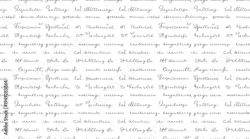 Gray handwritten script repeating across white background handwriting text letter