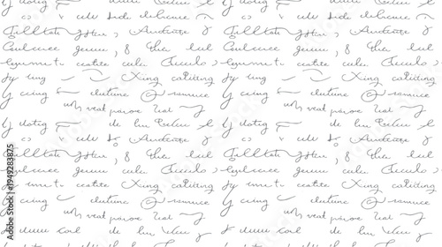 Grey handwritten script on white background. Text is illegible and appears as a pattern handwriting