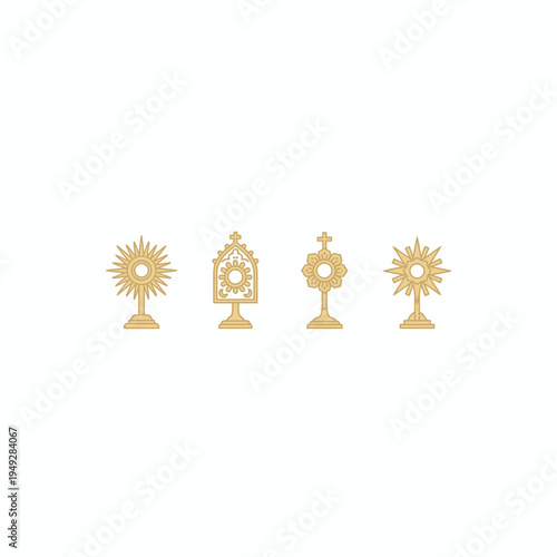 Catholic Monstrance Icon Set for Blessed Sacrament Adoration