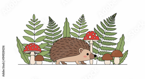 Hedgehog in the forest.