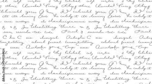 Gray handwritten script text pattern on white background handwriting