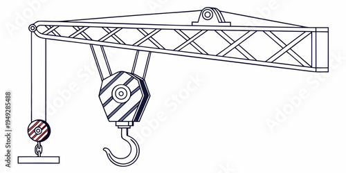 Heavy duty overhead crane with hook and pulley system in industrial setting