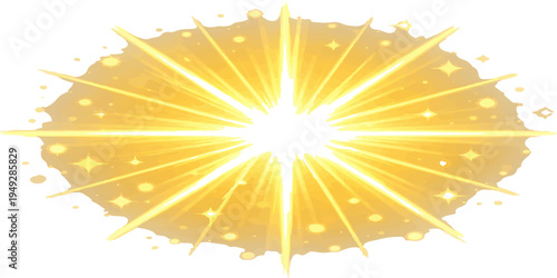 Yellow star burst vector background with sunlight rays
