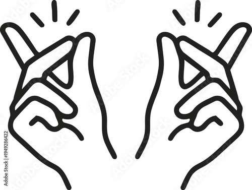 Minimal prayer hands and finger heart gesture line icons collection representing love, gratitude, hope, spirituality and positive emotions in modern outline style.