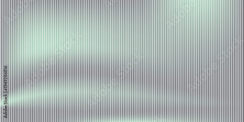 Dark green ribbed glass texture with glossy vertical waves and gradient reflections in abstract background design bg.