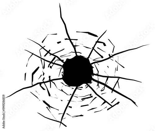 弾痕のイラスト、弾丸による穴のイラスト