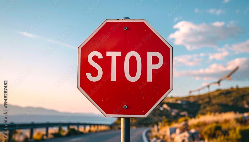 Obraz premium STOP、通行止めの標識、看板 マークのイメージ画像