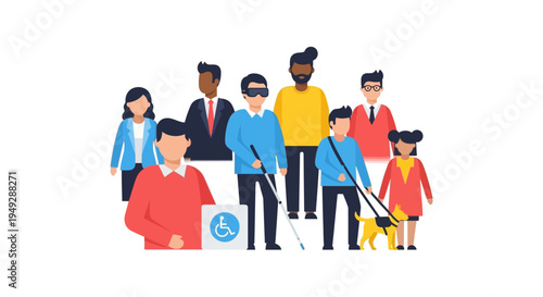 Diverse Group of People with Disabilities and Allies Celebrating Inclusivity and Accessibility