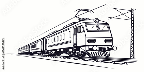 A sleek, modern train traveling at high speed through a scenic landscape