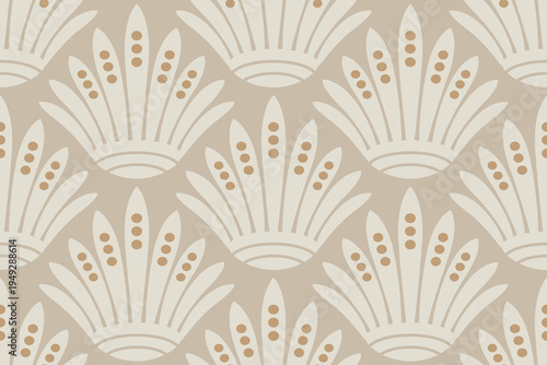 Vector retro luxury geometric seamless pattern in retro Art deco style. Vintage abstract geometric pattern of crown in Art deco style.