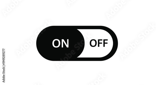 A simple black toggle switch displaying on as a silhouette