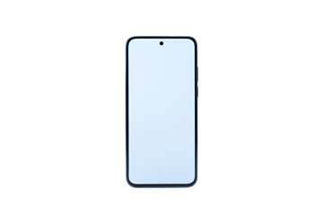 Smartphone with white screen and black outline mobile phone technology isolated on a transparent background