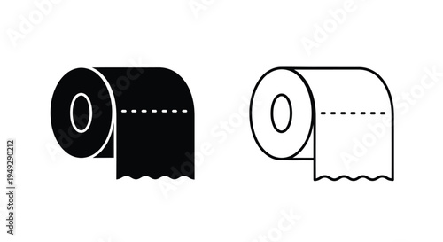 Two rolls of toilet paper one dark and one light silhouette