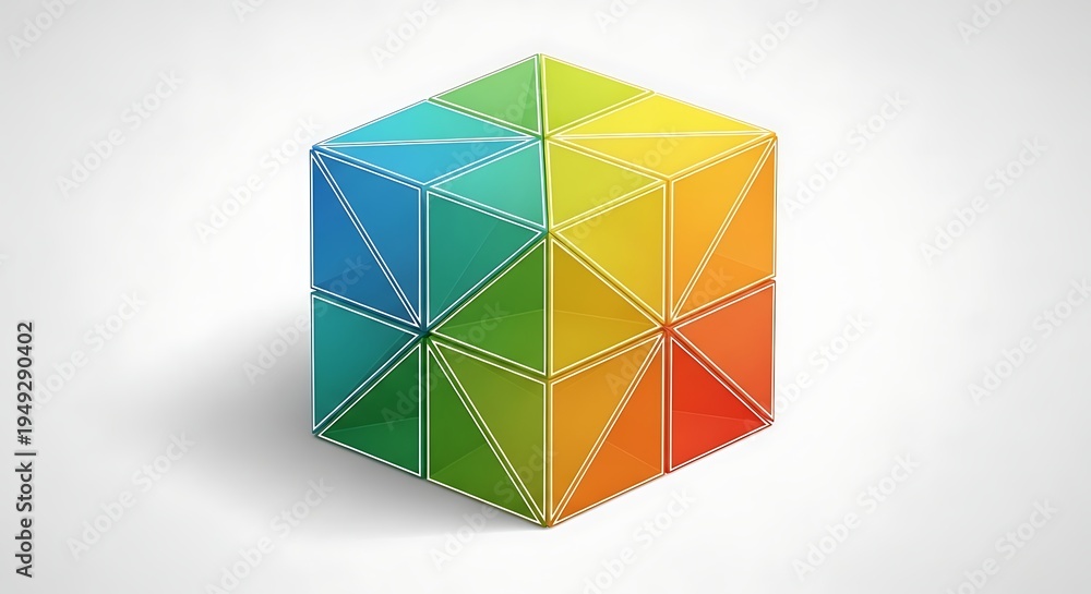 Fototapeta premium Colorful Geometric Cube - A Vibrant Visual Representation.