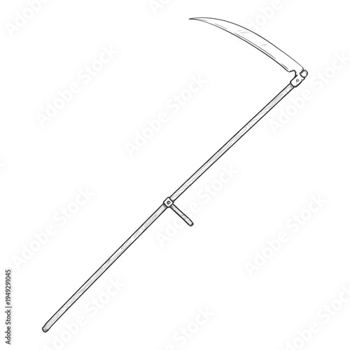 Vector Hand Drawn Sketch Scythe Illustration