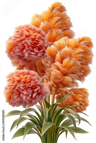 Modern botanical pampas grass floral design high resolution picture