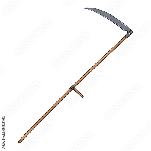 Vector Cartoon Scythe Isolated Illustration