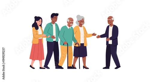 Multi-Generational Support: Young Adults Assisting and Caring for Elderly People with Canes