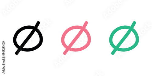 Empty Set Symbol Hand Draw in Mathematics.