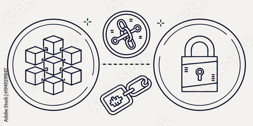 Illustration of data security concepts involving encryption and access control.