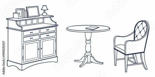 A cozy corner with a desk, chair, and small round table.